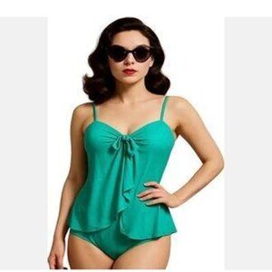 Lauren Ralph Lauen Sz 12 Beautiful One Piece Swimsuit in Turquoise